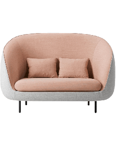 Beige Haiku Two Seater Sofa with White Piping